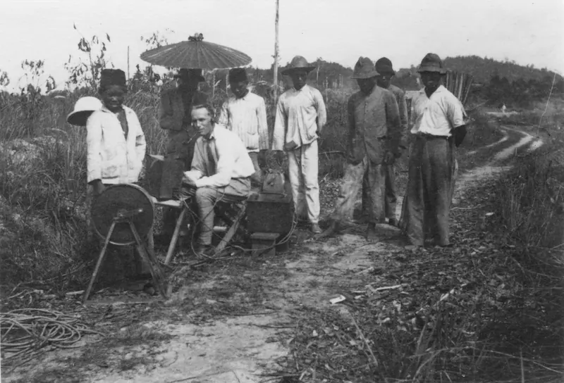 Electrical prospecting for ore on Billiton in 1920