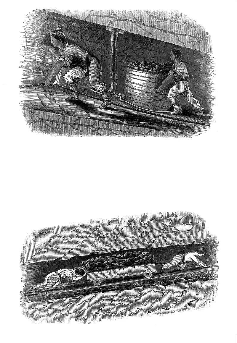 Illustration from the 1842 report on children working in British mines