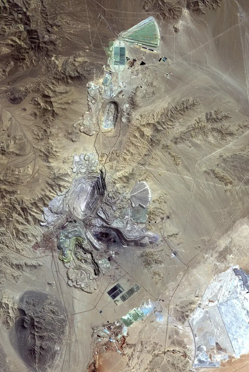 Satellite image of the Chuquicamata copper mine, Chile