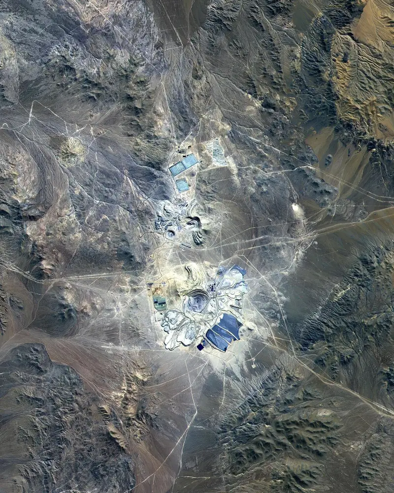 Satellite image of the Escondida copper mine, Chile