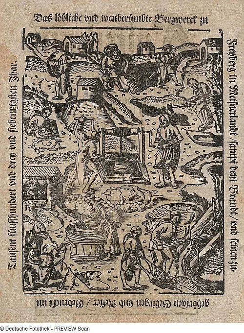 Mining at Freiberg in Saxony