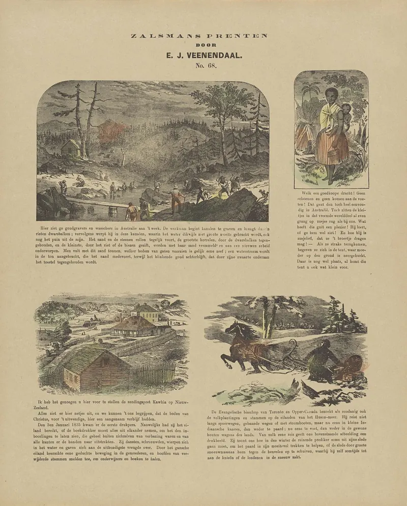 Print of gold seekers in Australia