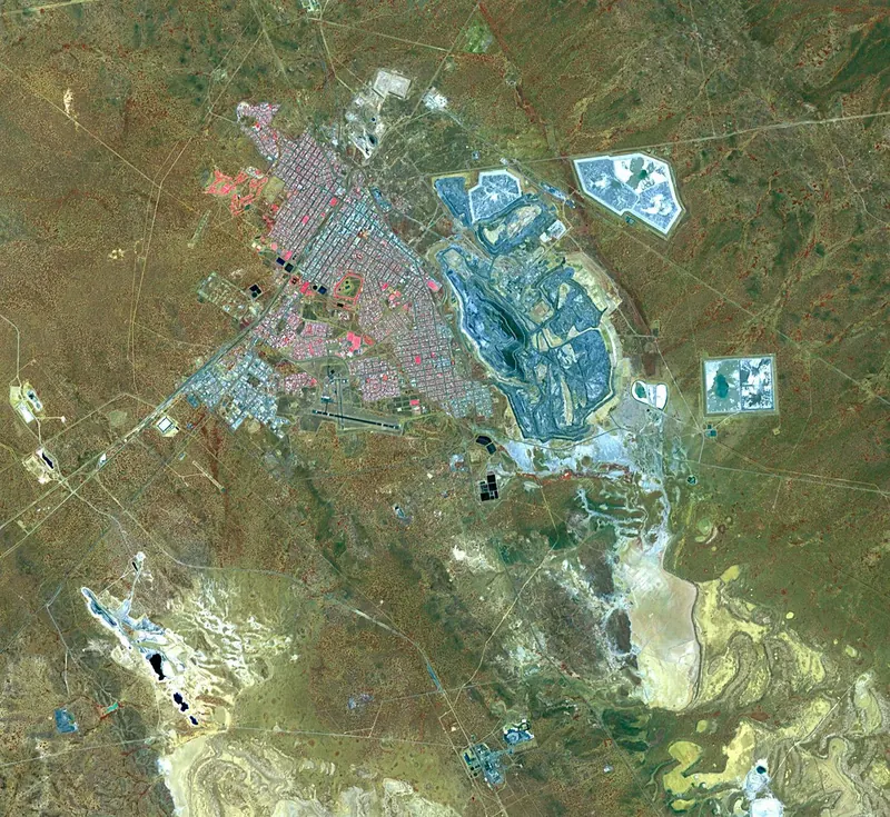 Satellite image of the Super Pit at Kalgoorlie, Western Australia
