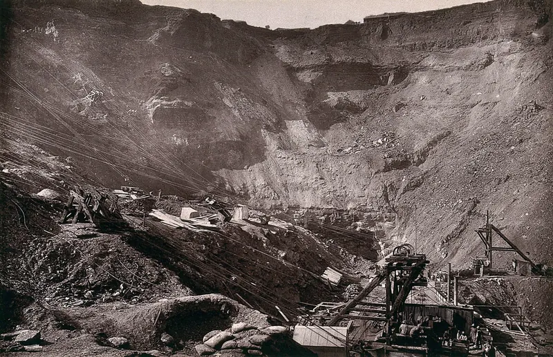 Kimberley diamond mine in 1888