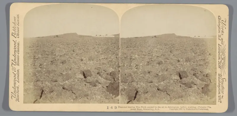Blue ground, the diamond-bearing rock, spread out at Kimberley in 1901