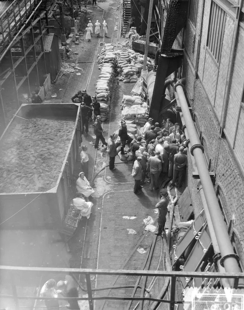 Rescue teams at the Bois du Cazier mine, Marcinelle, Belgium, 1956