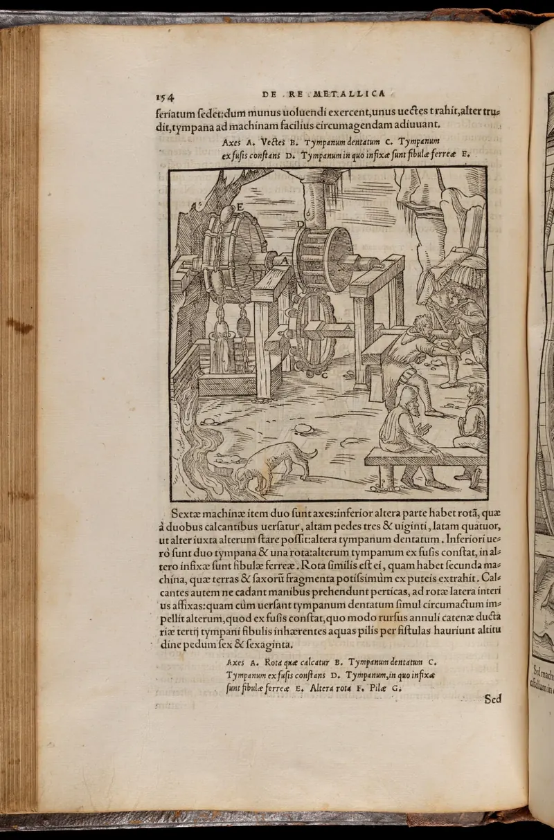 Early woodcut of miners at work underground