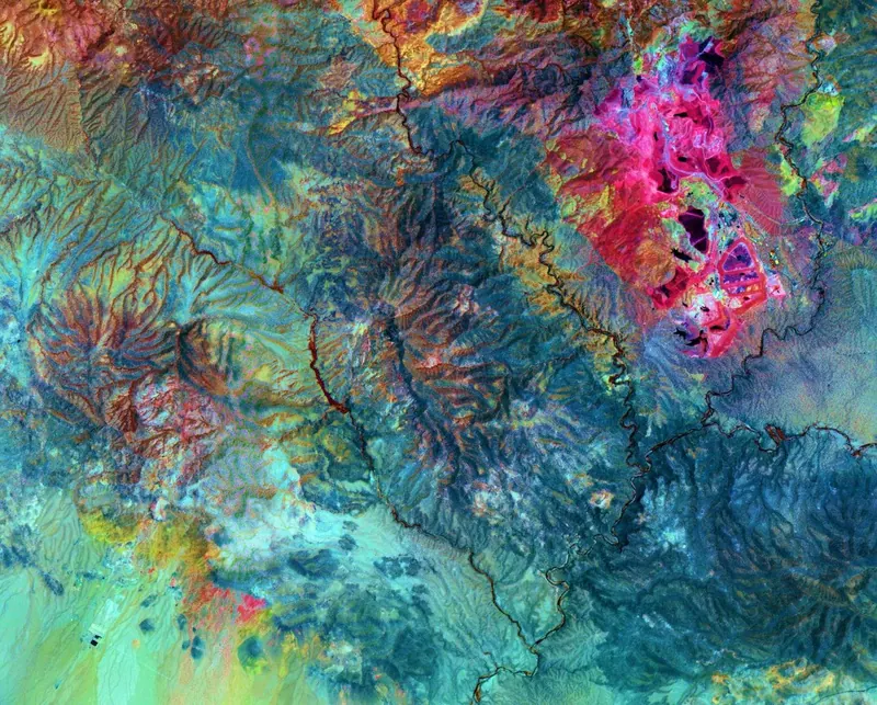 Satellite image of the Morenci copper mine, Arizona