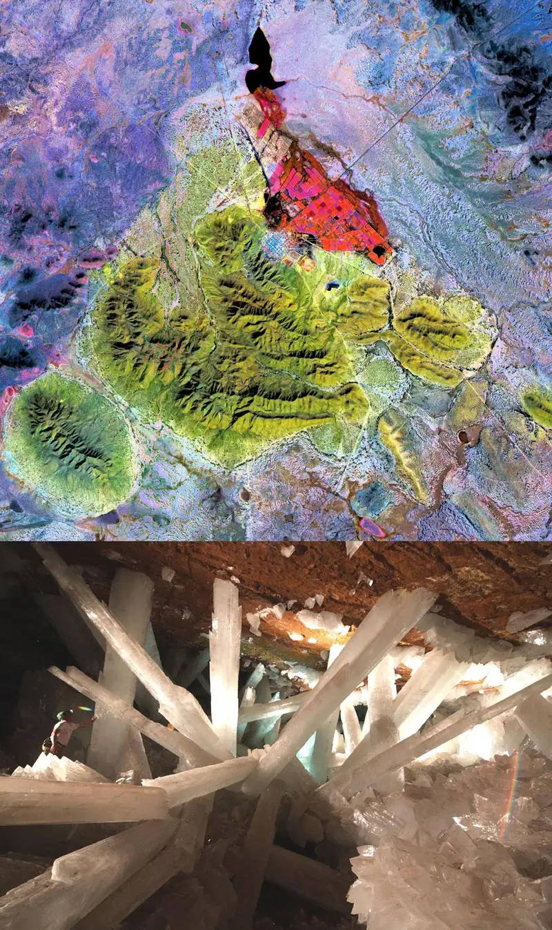 Satellite image of the Naica mining district in Chihuahua, Mexico