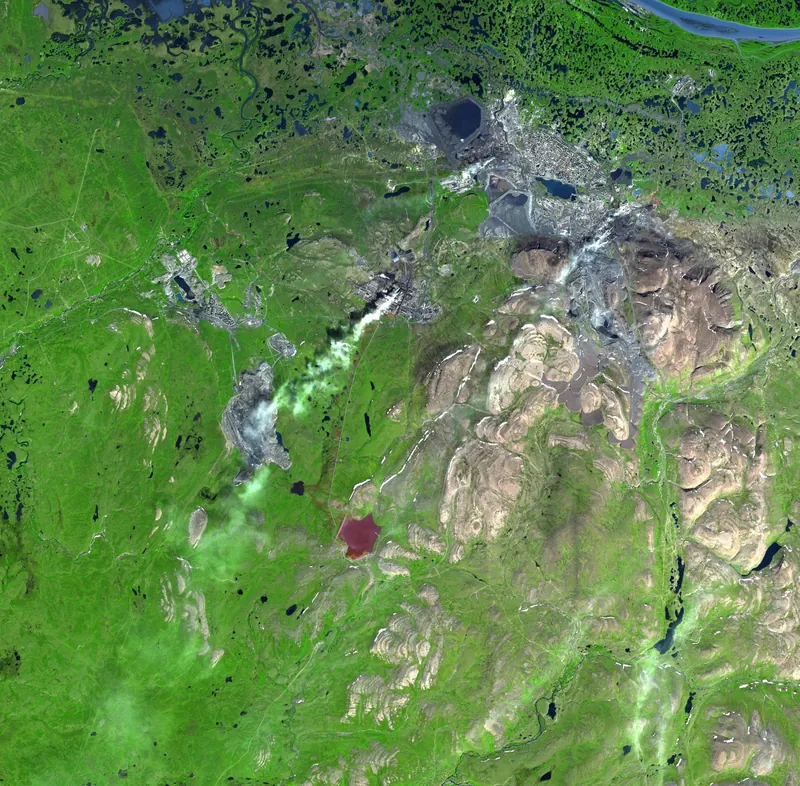 Satellite image of Norilsk, Russia