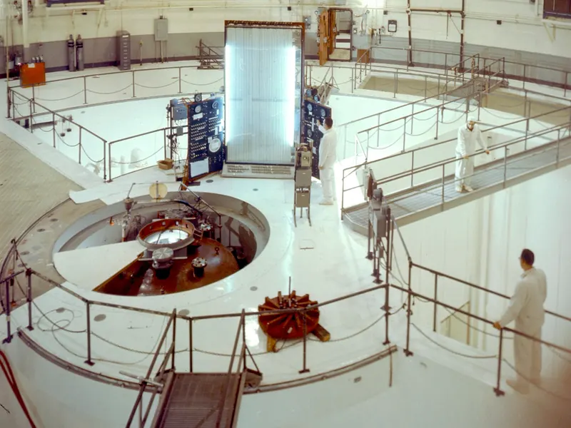 Interior of NASA's Plum Brook research reactor in 1961