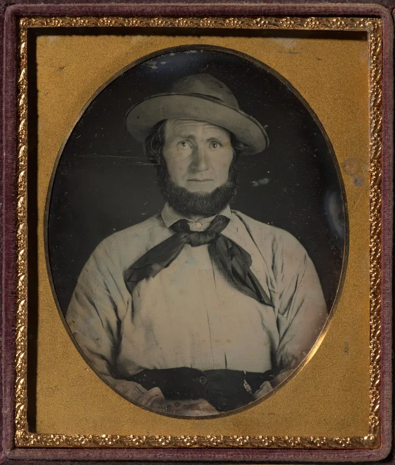 Daguerreotype of a California gold miner, about 1853, attributed to Robert Vance