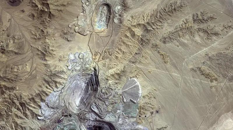 Satellite image of the Chuquicamata open pit in the Atacama Desert