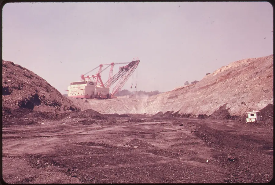 Big Muskie at work in a strip mine cut in Ohio