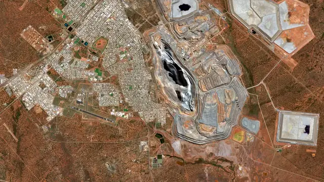 Kalgoorlie Super Pit from orbit in 2025